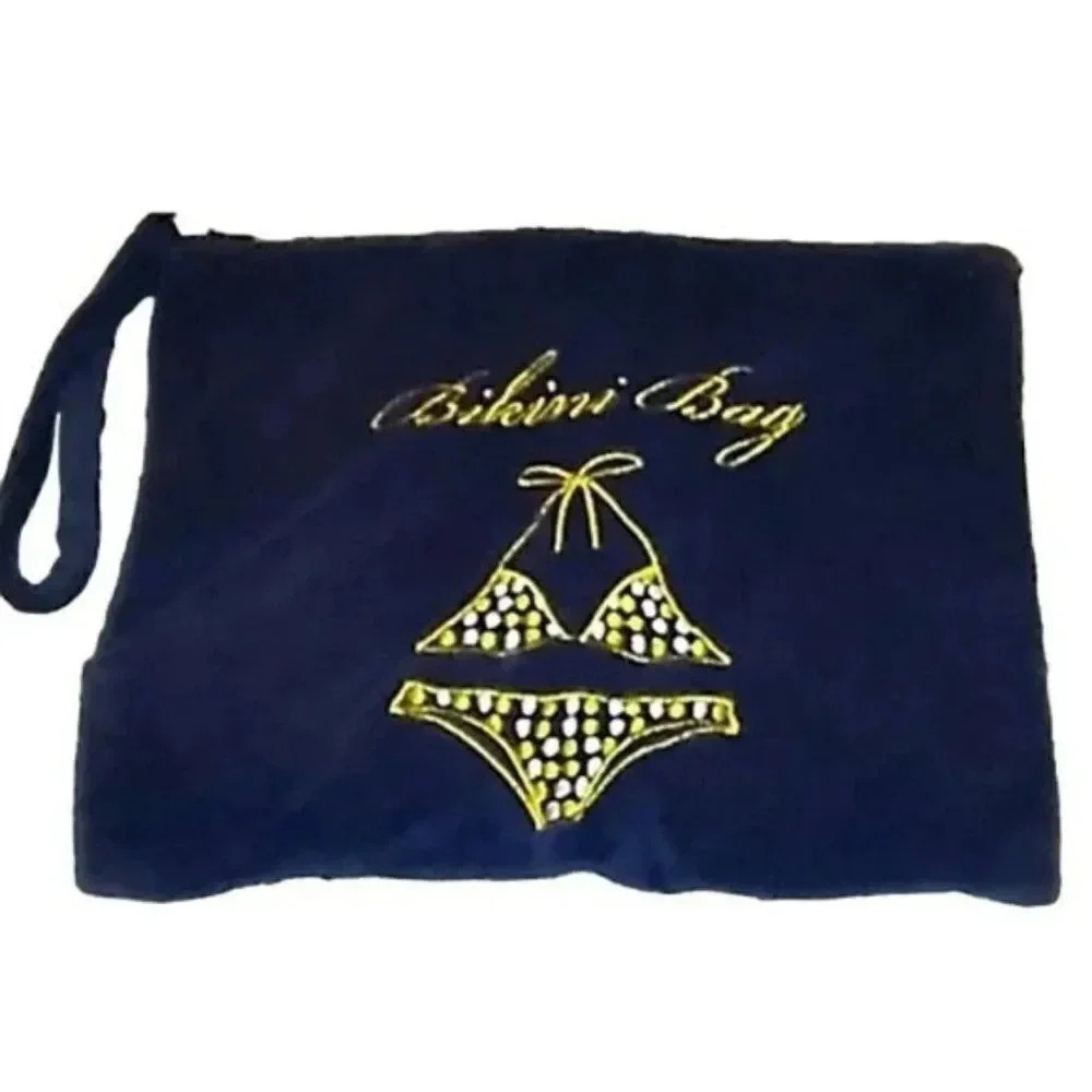 Echo Navy Terrycloth Bikini Bag